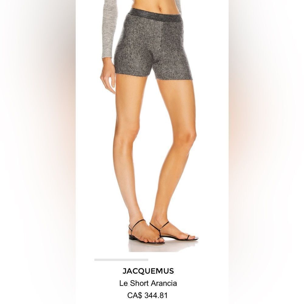 NWT JACQUEMUS Arancia Grey Striped Mohair Wool blend shorts - Picture 10 of 11